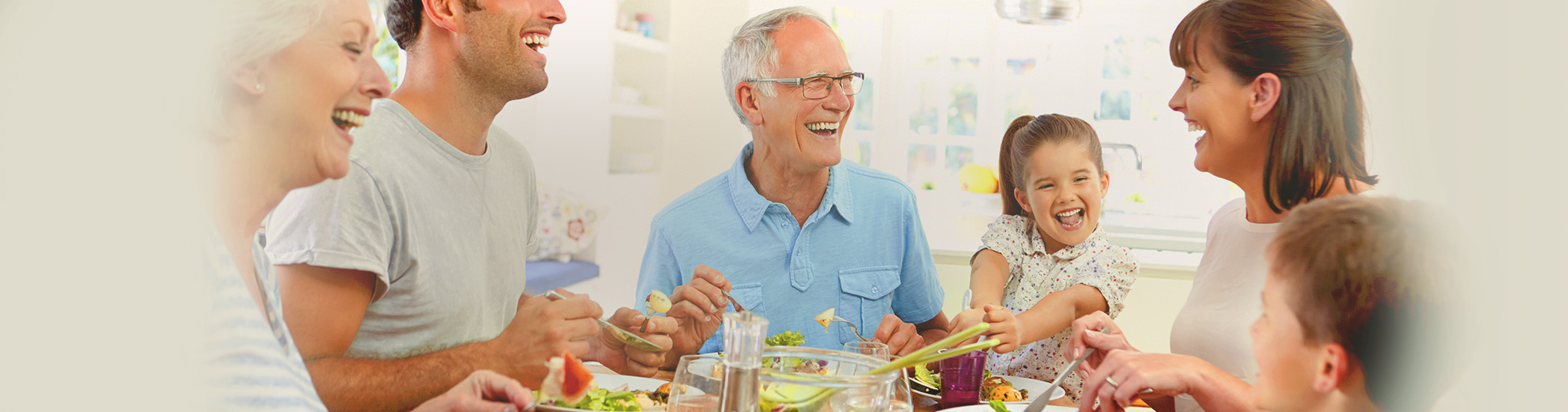 Picture of family sharing food